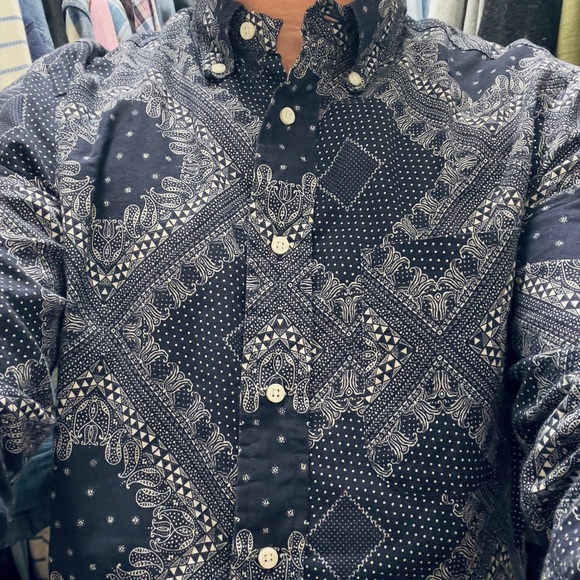 Gitman Bros Vintage Bandana Print Chambray Shirt - Picture 5 of 14
